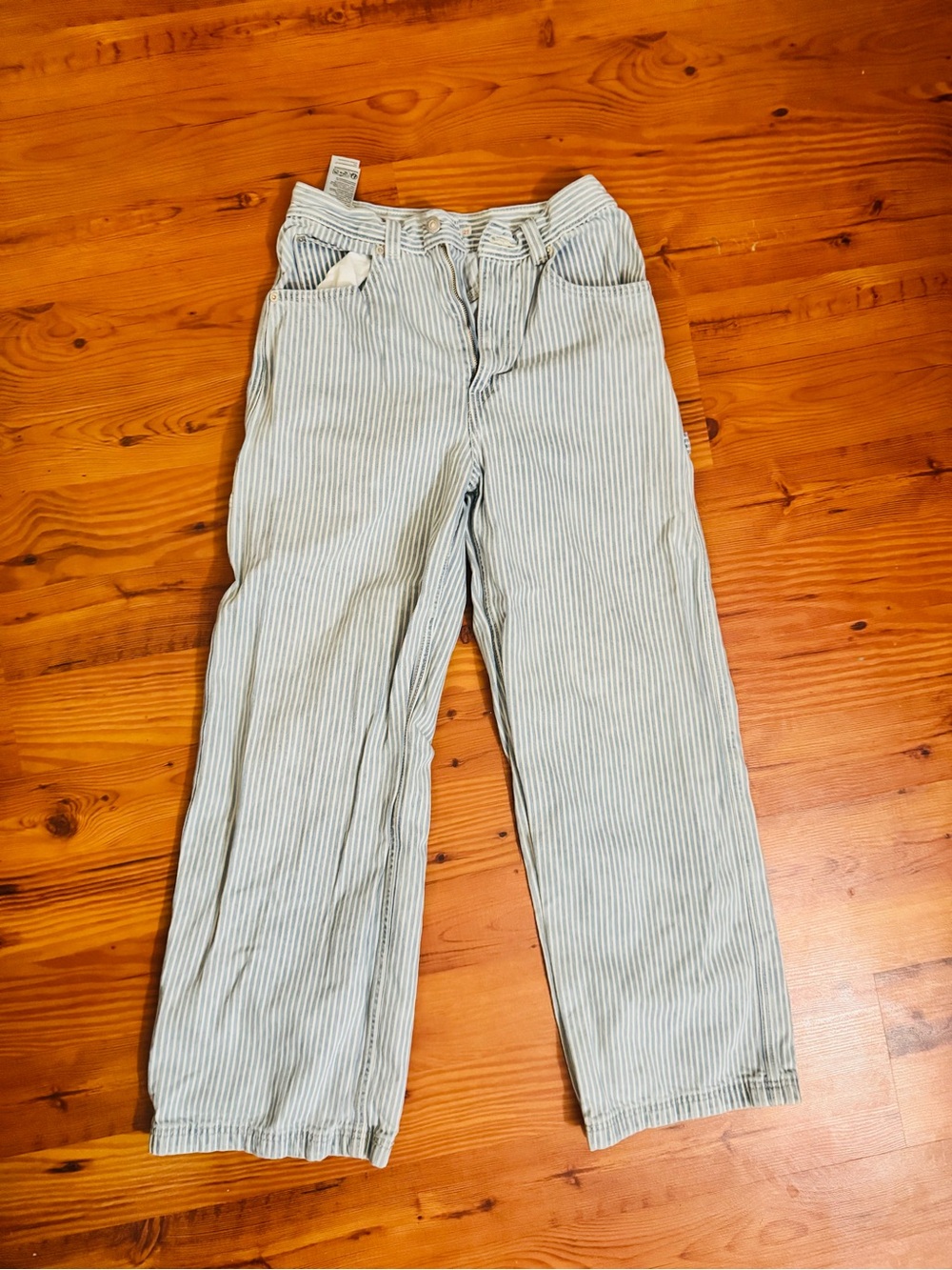 Cinch Women's Light Blue Striped Boot Cut Jeans
